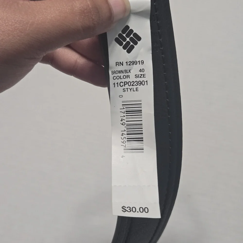 New Columbia Men's Size 40 Reversible Brown Black Synthetic Leather‎ Belt